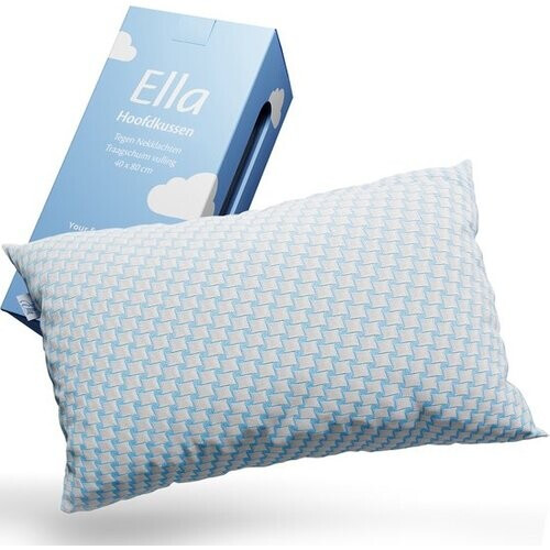 Tweedekans Ella® Hoofdkussen Nekklachten 40 x 80 cm - Bamboe kussen - Traagschuim / Memory Foam vulling - Ergonomisch en Orthopedisch - Inclusief kussensloop Tweedehands