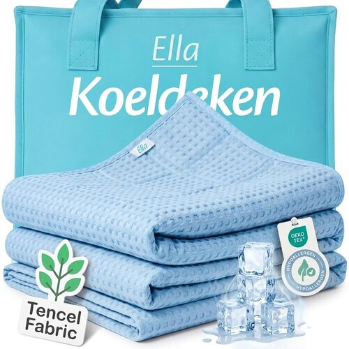 Tweedekans ELLA Koeldeken Tencel – 135x200 cm – Ademende Zomerdeken – OEKO-TEX – Hemelsblauw Tweedehands