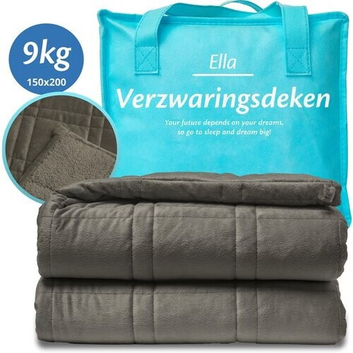 Tweedekans Ella Verzwaringsdeken 9 kg 150 x 200cm - Zwaartedeken Flanelfluweel & Sherpa - Weighted Blanket - Verzwaarde Deken OEKO-TEX - Grijs Tweedehands