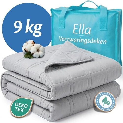 Tweedekans Ella Verzwaringsdeken 9 kg - OEKO-TEX Katoen Zwaartedeken 135 x 200cm - Weighted Blanket - Verzwaarde Deken - Grijs Tweedehands