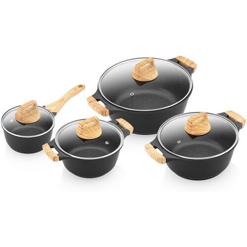 Tweedekans ETA Pannenest - 4-Delig - Titanium - Alle warmtebronnen - Zwart Tweedehands