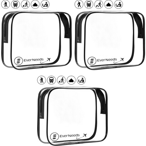 Tweedekans EverNeeds Toilettas - Transparant - Dames En Heren - Organizer - 3 Stuks Tweedehands