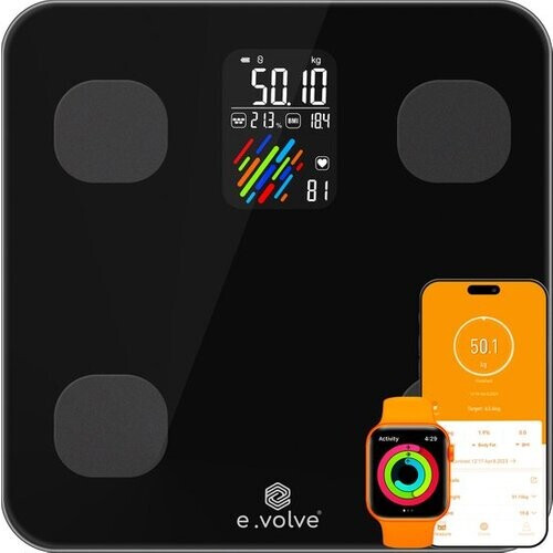 Tweedekans e.volve Weegschaal Personenweegschaal Digitaal - 16 Metingen - Slimme Weegschaal met Lichaamsanalyse - Precisie Weegschaal - Weegschalen - Digitale Weegschaal - Incl. App Tweedehands