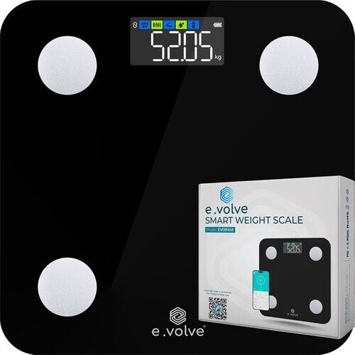 Tweedekans e.volve Weegschaal Personenweegschaal Digitaal - 20 Metingen - Slimme Weegschaal met Lichaamsanalyse - Kleurenscherm - Precisie Weegschaal - Weegschalen - Digitale Weegschaal - Incl. App Tweedehands