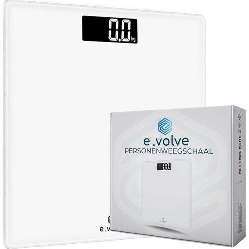 Tweedekans e.volve Weegschaal Personenweegschaal Digitaal - Wit - Digitale Weegschaal - Incl. Batterijen - Precisie Weegschaal - Weegschalen Tweedehands