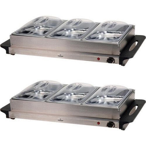 Tweedekans Excellent Electrics Warmhoudplaat - Set van 2 - RVS - 53 x 35 x 10cm Tweedehands