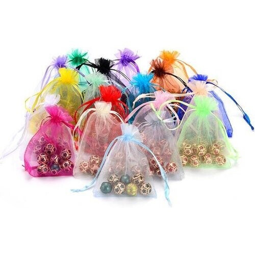 Tweedekans Faas Organza Uitdeelzakjes - 100 Zakjes - 10 Kleuren Tweedehands