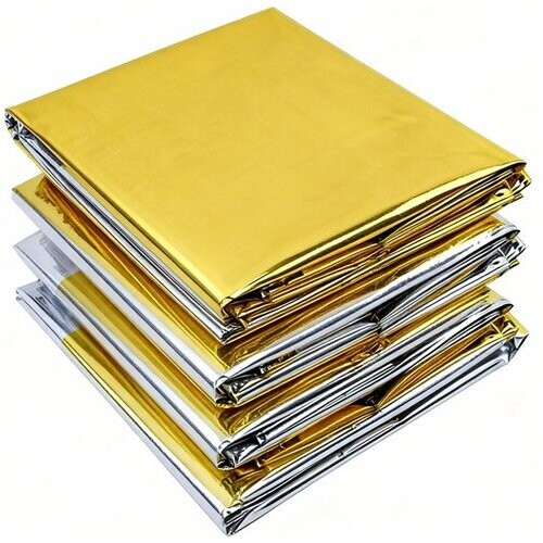 Tweedekans Faas Reddingsdeken - 4 stuks - 160x210cm - Isolatiedeken voor EHBO kit - Nooddeken - Goud en Zilver Tweedehands