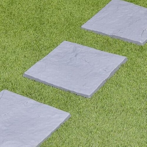 Tweedekans FAHAAM 4x Tuintegels – Grijze Kunststof Stapstenen met Betonlook – Antislip & Lichtgewicht – Voor Tuinpad of Terras Tweedehands