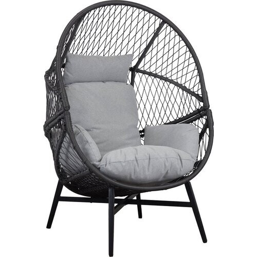 Tweedekans Fauteuil Rotan Zwart - 74x73x103cm - House Nordic Tweedehands