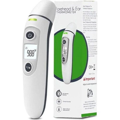 Tweedekans FC - IR100 Digitale Contactloze Voorhoofd Infraroodthermometer Voor Volwassenen - Kinderen - Baby Thermometer met Koorts Indicator en 35 geheugens Tweedehands