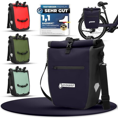 Tweedekans Fietstas voor bagagedrager - Tas voor fietsbagagedrager - Bagagedraagtas waterdicht & schoudertas - Fietstas met reflectoren Tweedehands