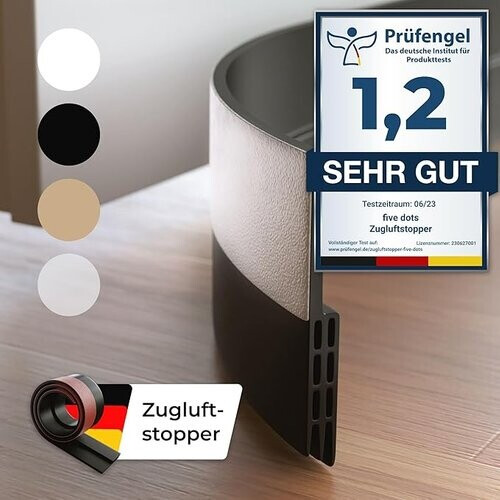 Tweedekans Five Dots Tochtstrip voor Deuren - Zelfklevend - Houdt Warmte in de Kamer en Stopt Tocht onder de Deur – Tochtstopper voor Deuren als Bescherming tegen Koude Tweedehands