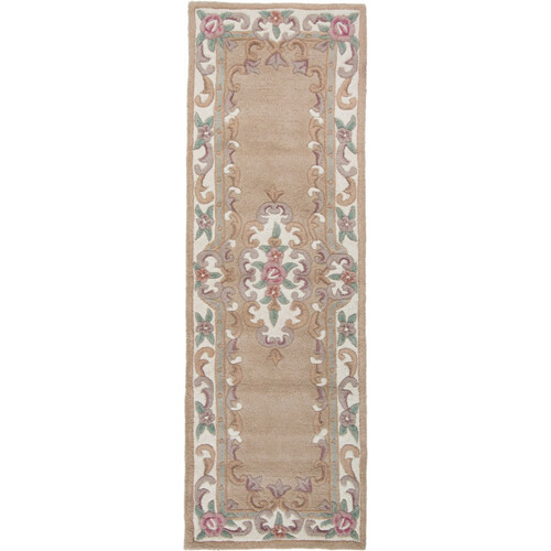Tweedekans Flair Rugs Lotus Premium Aubusson Fawn Wollen Tapijt 67x210 cm – Beige/Bruin Tweedehands