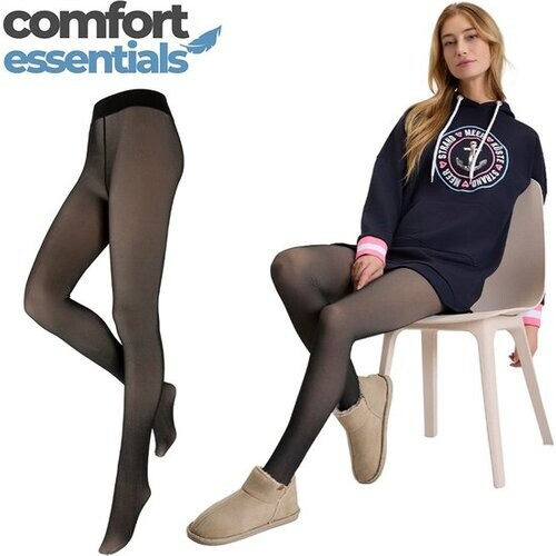 Tweedekans Fleece Panty - Zwart Nude - Maat L/XL - Thermo Panty Huidskleur - Anti ladder - Fleece Legging Dames Tweedehands