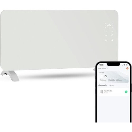 Tweedekans FlinQ Slimme Paneelverwarmer met WiFi - Verwarming elektrisch - Verwarmingspaneel - Elektrische kachel - Convectorkachel - Portable Heater - 2000W - Wit Tweedehands