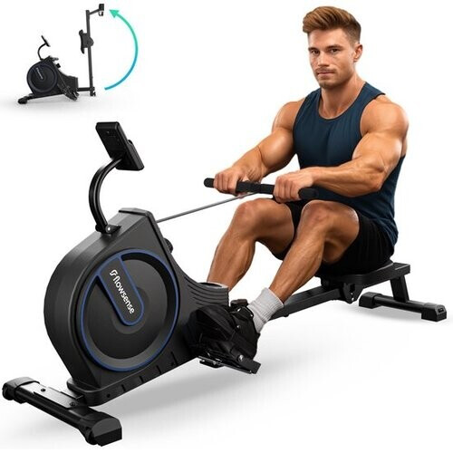 Tweedekans Flowsense Roeimachine - Inklapbaar Roeiapparaat- Geluidsstil - Magnetische Roeitrainer Fitness - Roeitrainers - 16 Weerstandniveaus - LCD Monitor Tweedehands