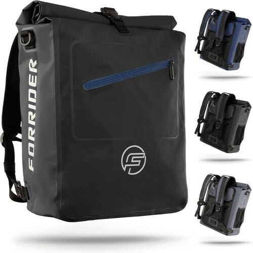 Tweedekans Forrider 3-in-1 Fietstas voor Bagagedrager – Rugzak & Schoudertas, Waterdicht, 27L, Zwart, 32 x 18 x 57 cm Tweedehands