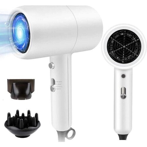 Tweedekans Fuegobird 3 in 1 Professionele Föhn Negatieve Ionische Föhn met Diffuser en Concentrator Nozzles-3 Temperatuur & 2 Snelheden Geluidsarm Lichtgewicht voor thuis en onderweg - Wit Tweedehands