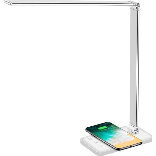 Tweedekans Fuegobird EK009 LED Bureaulamp – Bedrade – Draadloos Opladen Voor Telefoon – Dimbaar – Opvouwbaar – Smart Touch - Qi-Technologie – Wit Tweedehands