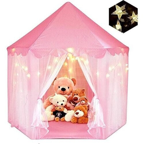 Tweedekans Fuegobird Speeltent Voor Kinderen - prinses kasteel - Game Tent - Indoor en Outdoor Games - Wordt geleverd met led-verlichting - Roze Tweedehands