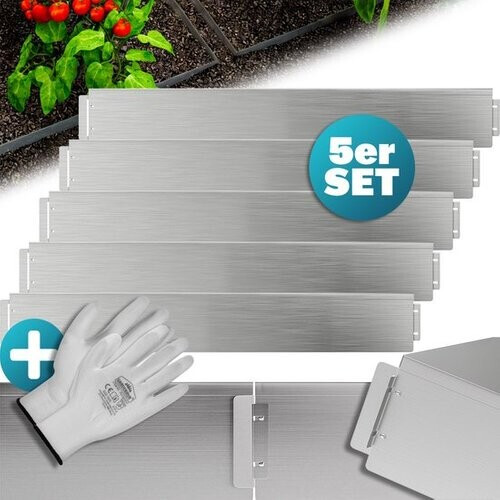 Tweedekans Gardebruk Borderrand – 5m 100x18cm Gegalvaniseerd Staal – Zilver Tweedehands