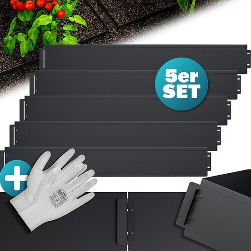 Tweedekans Gardebruk Borderrand – 5m 100x18cm Gegalvaniseerd Staal – Zwart Tweedehands