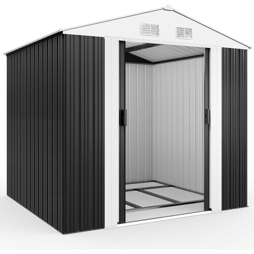 Tweedekans Gardebruk - Tuinhuis Metaal - 5m² met Fundering & Deuren  u2013 Antraciet Tweedehands