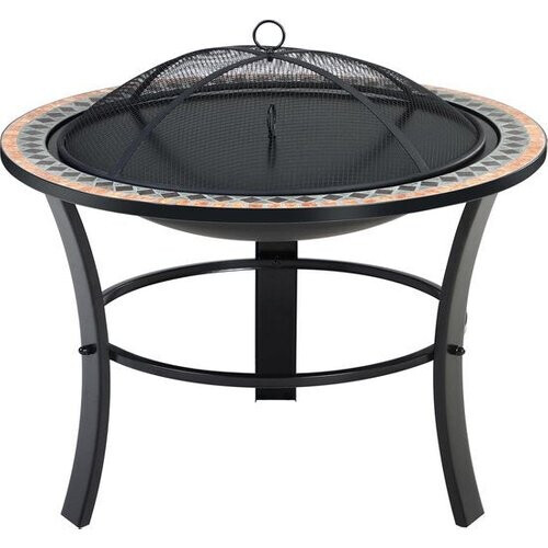 Tweedekans Gardebruk Vuurschaal Mozaïek Sevilla – Incl. Vuurrooster & Pook - Zwart Tweedehands