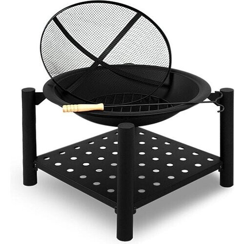 Tweedekans Gardebruk Vuurschaal - Ø55cm Pook Vonkrooster Deksel – Zwart Tweedehands