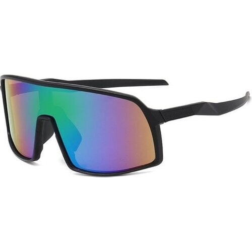 Tweedekans Garpex® Fietsbril - Sportbril - Zonnebril - Racefiets - Mountainbike - Motor - Zwart Frame Groene Lens Tweedehands