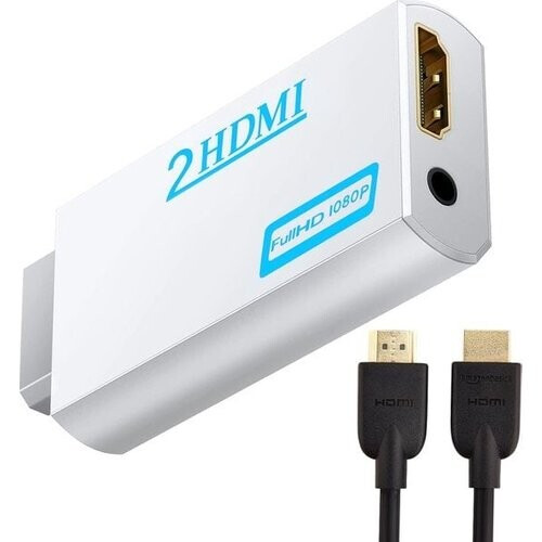 Tweedekans Garpex® Wii Aansluiting naar HDMI-adapter - Exclusief geschikt voor Nintendo Wii + Inclusief 1,5m HDMI-kabel - Full HD 1080p - Audio video converter geschikt voor Wii Tweedehands