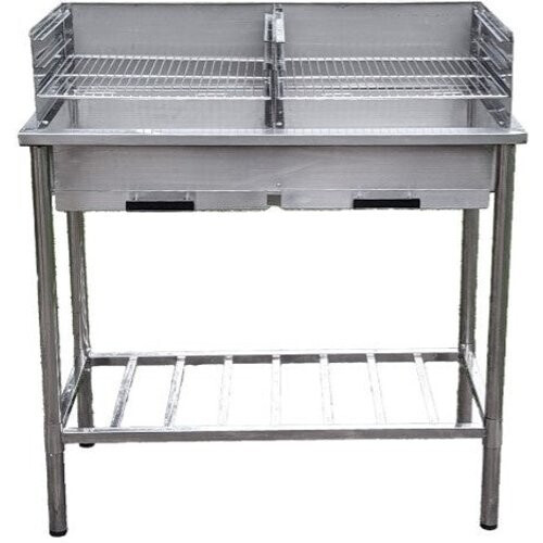 Tweedekans Garten Barbecuetafel – Waterbestendig RVS – 100 x 50 x 87 cm – Grijs Tweedehands