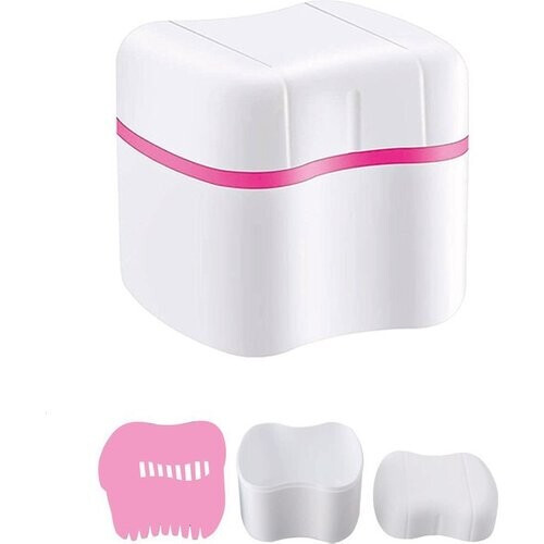 Tweedekans Gebitsbakje - Beugelbakje - Roze - Incl. Lekbakje - Voor - Beugel - Kunstgebit - Prothese - Beugelbakje - Beugeldoosje - Bakje Tweedehands