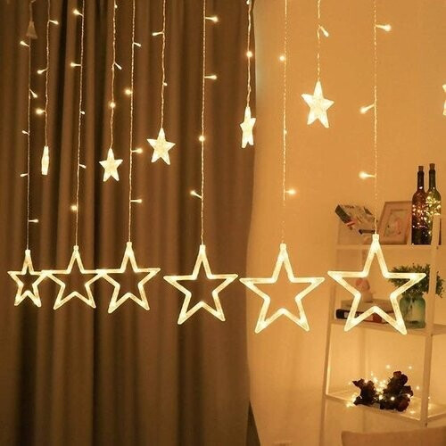 Tweedekans Giftmas Sterrengordijn - Kerstverlichting - 2.5m Tweedehands