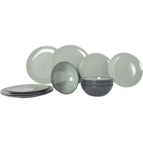 Tweedekans Gimex Vivid Line Servies - Groen - 12-Delig Tweedehands