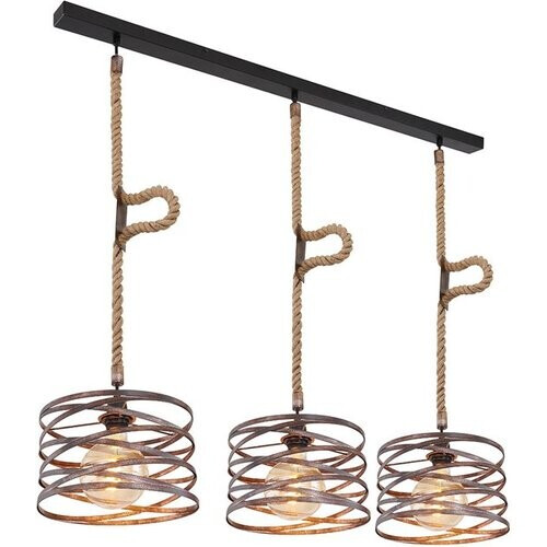 Tweedekans Globo - hanglamp - Marco - zwart - metaal - grote eettafellamp - E27 - 15641-3H Tweedehands