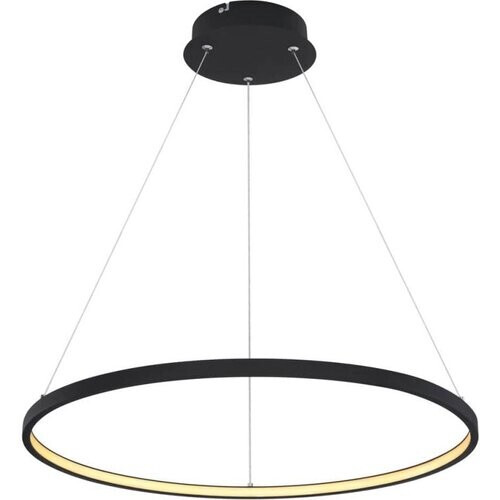 Tweedekans Globo Ralph LED Hanglamp – Ø60 cm – Zwart – Dimbaar – 3 Ringen – 57W – 3000K Tweedehands