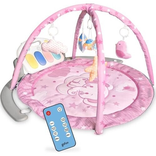 Tweedekans Gofun Babygym - Speelmat voor Baby's - Muzikaal Speelkleed - Kraamcadeau - Activiteitenkleed - Babyspeelgoed - Interactief - Leerzaam - 105 x 52 cm - Roze Tweedehands