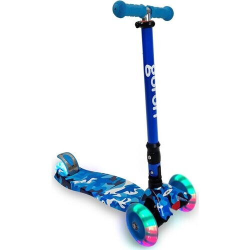 Tweedekans GoFun Kinderstep - Lichtgevende Wielen - Opvouwbaar - Verstelbaar Stuur - 85 x 58 x 23 cm - Blauw Tweedehands