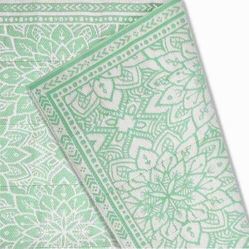 Tweedekans Goliving Buitenkleed Summer Flora - 183x290CM - Tuintapijt - Buitentapijt - Vloerkleed - Tuinkleed - Omkeerbaar - Incl. Draagtas - Groen/Wit Tweedehands