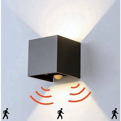 Tweedekans Goliving buitenlamp met bewegingssensor – Wandlamp zwart binnen en buiten – Kubuslamp industrieel – Waterdichte LED-verlichting - Energiezuinig en roestvrij Tweedehands