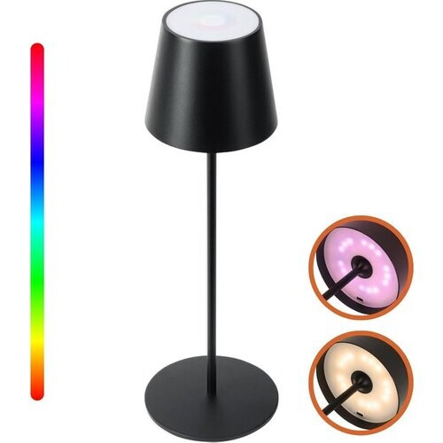 Tweedekans Goliving Chroma Tafellamp Oplaadbaar – Draadloos en Dimbaar – Touch Lamp – Nachtlamp Slaapkamer & Woonkamer – RGBW – 37,5 cm – Zwart Tweedehands