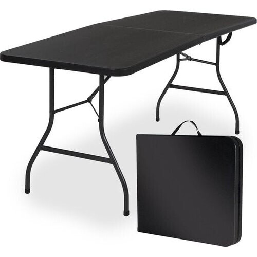 Tweedekans Goliving Inklapbare Tafel – Campingtafel – 180 x 70 x 74 cm – Zwart Tweedehands