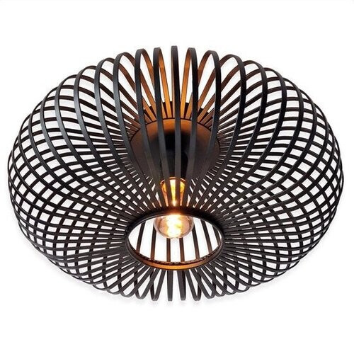 Tweedekans Goliving Plafondlamp – Plafonnière – E27 – Metaal – Bamboo Look – Ø 40 cm – Zwart Tweedehands