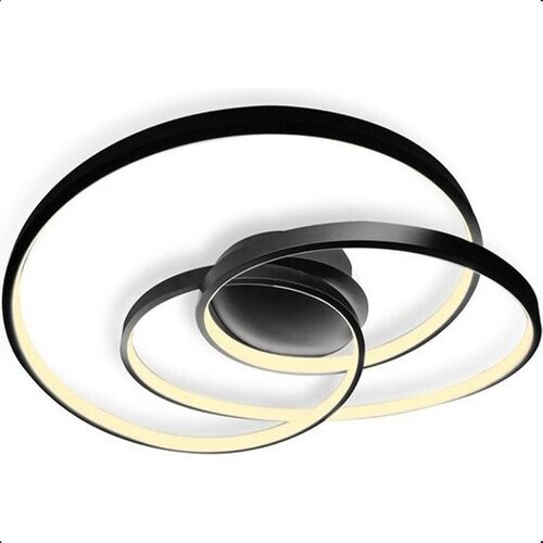 Tweedekans Goliving Spiraal Plafondlamp - Plafonnière - Woonkamer - Slaapkamer - LED Ringen - 35w - Ø 63 cm - Zwart Tweedehands