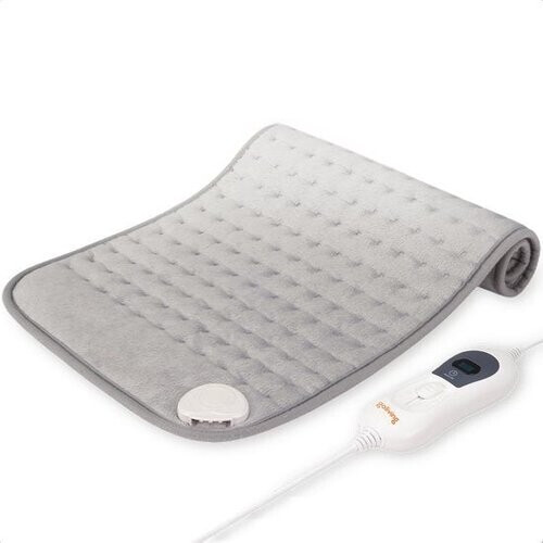 Tweedekans Goliving Warmtekussen – Warmte Kussen Voor Nek en Schouder – 3 Warmtestanden – Timer–functie – Machinewasbaar – 100 Watt – Fleece – 30 x 60 cm – Grijs Tweedehands