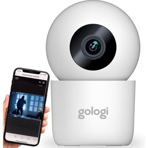 Tweedekans Gologi Beveiligingscamera Binnen - Smart Indoor Camera - 4MP - Draadloze verbinding met app (WIFI) - 345° Draaibaar - Nightvision - Bewegingssensor - Babyfoon - Huisdiercamera - Wit Tweedehands