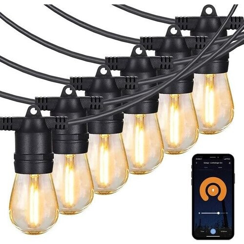 Tweedekans Gologi lichtsnoer buiten en binnen - Lichtslinger 10M - Tuinverlichting LED - Warme sfeerverlichting 2700K - Waterdicht - Smart verlichting met App - Koppelbaar tot 25M Tweedehands