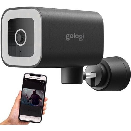 Tweedekans Gologi Premium Outdoorcamera - Buitencamera met Nachtzicht - Beveiligingscamera - Security Camera - 4MP - IP Camera - Geluid en Bewegingsdetectie - Met Kabel - Met Wifi en App - Zwart Tweedehands